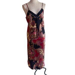 California Dynasty Vintage Womens Nightgown Size Medium Multicolor Slip Style